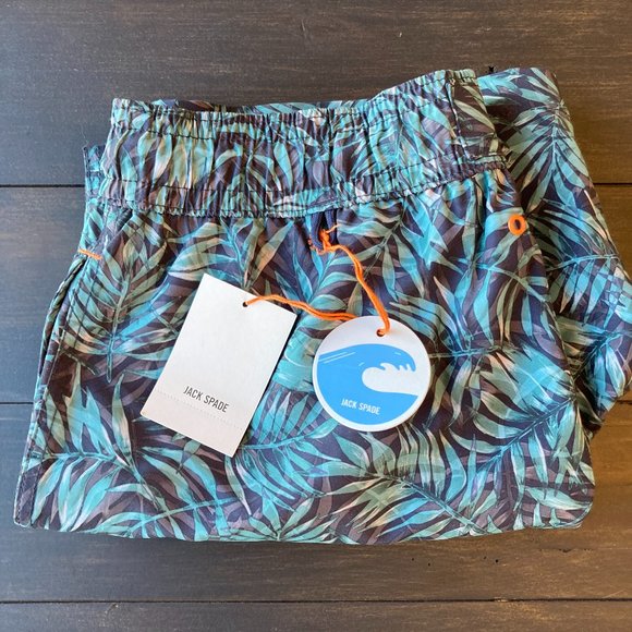 Mens JACK SPADE Leaf Print Swim Short (NWT) - Picture 2 of 2